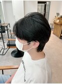 韓国センターパート×プチウルフカット[メンズ]
