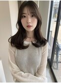 ベージュグレー黒髪レイヤーくびれヘア小顔10代20代30代40代