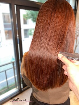 ジル アンク(Jill ankh) 《Jillankh 姫路駅前》オレンジブラウン　髪質改善カラー　艶髪