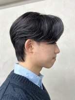 メンズセンターパートニュアンスパーマ毛流れ縮毛矯正刈り上げ