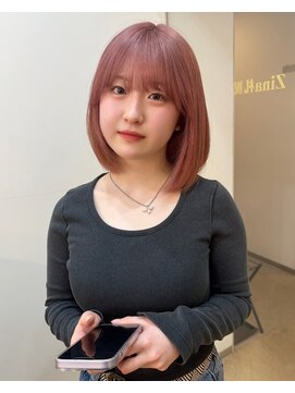 ジーナ 札幌大通(Zina) 美髪*切りっぱなしボブ*ピンクベージュ/髪質改善/Zina札幌大通