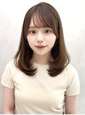 20代30代40代◎前髪パーマ韓国風巻きくすみベージュお団子ヘア