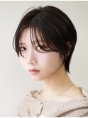 表参道髪質改善カラーウルフショートボブアッシュグレージュ40代