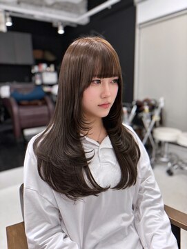 ハピネス 梅田茶屋町店(HAPPINESS) オリーブベージュ ブリーチなしダブルカラー オルチャンレイヤー