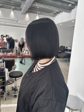 ガリカ 博多駅前(Gallica) ボブ x ブルーブラック/黒髪カラー