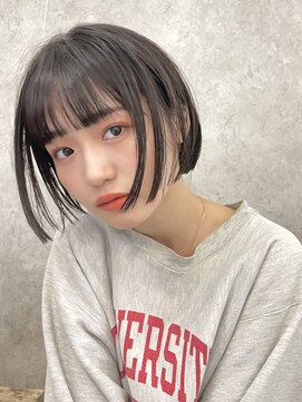 サンクマーケット 渋谷(cinq MARKET) 渋谷タッセルボブレイヤー切りっぱなしボブダークブラウン前髪◆