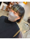マッシュ×ボブ×インナーカラー×裾カラー