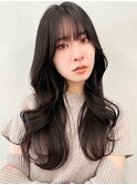 シフォンベージュブリーチなし透明感ロングレイヤー夏カラー