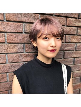 ノレン 目白(nolen) マッシュショート ミルクティー ブリーチ ショートヘア