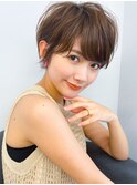 ★30代40代ハンサムショートパーマ/ボブルフ/ショコラベージュ