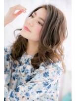 ミック ヘアアンドメイク アップ 駒込店(miq Hair&Make up)&nbsp;アンニュイ大人巻きくせ毛風エアリー鎖骨ミディアムa1
