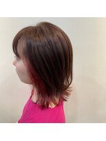 イーチ ディー ヘアーアンドトータルビューティー(each dee hair&total beauty) インナーカラー×レッドピンク