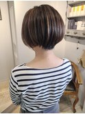 ハイライトショートボブ
