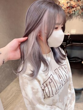 ロンド レア 天神大名店(Lond Le’a) インナーカラー/ボブ//顔まわり/ミルクティー/ケアブリーチ/大名