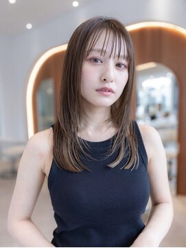 オースティン 調布アミックス(AUSTIN) 大人かわいい前髪セシルカットココアブラウン小顔レイヤーカット