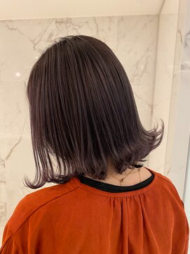 エン(en,) モーブグレージュ/外ハネボブ/ハイライト