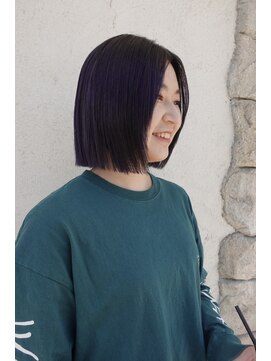 シェミール(CHEMIR) パープルカラー×切りっぱなしボブ【四日市】