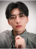 韓国マッシュカルマパーマコンマバングセンターパート黒髪ウルフ