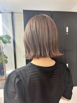 ソワ 錦糸町(soi)&nbsp;韓国ボブ_ハイトーンカラー_前髪パーマ_ぱっつん前髪