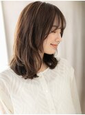 □くすみカラー抜け感ミディアムウルフカット416★川口30代40代