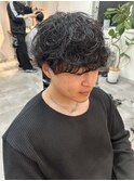 シャドウパーマ/スパイキーショート/ブルーブラック/佐久間玲於