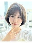 ｛岩田莉奈｝地毛風縮毛矯正美髪髪質改善ショートボブ　新宿