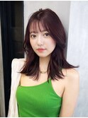 ロンググレージュ暗めカラー韓国ヘア顔周りレイヤー_F31085