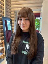 クレエ ヘアー デザイン(creer hair design)&nbsp;透け感ミルクブラウン艶カラー×艶髪ストレートロングヘア