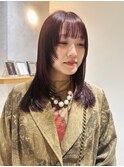 【NEELU_misa】ブロックカット×ボルドーカラー
