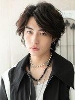 トニーアンドガイ メン 与野駅前店(TONI&GUY MEN)&nbsp;かき上げ伸ばしかけカルマパーマブラックショートウルフh与野