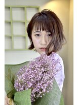 ヘアー カフェ コトノハ(hair cafe kotonoha)&nbsp;【コトノハ】小顔こなれボブ　前下がり切りっぱなしボブ