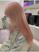 3450ベールピンクタイトストレートボルドーピンクベージュ