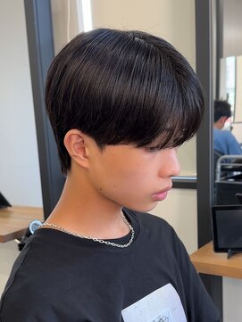 エルマーク 心斎橋(L-MARK) 黒髪マッシュナチュラルマッシュメンズヘア韓国ツーブロック