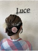 成人式の前撮りヘア ゆるふわシニヨン