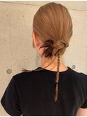 カーキグレージュ　ボブ　大人かわいい　フェザーバング