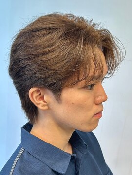 ニアウ 高崎店(Niau) メンズセンターパートニュアンスフェザーパーマ群馬高崎眉毛