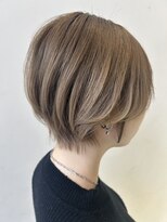 アース 天満橋店(HAIR & MAKE EARTH) 切りっぱなし大人ボブミルクティーベージュ20代30代小顔ショート