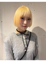 ダブ アオヤマ(DaB AOYAMA)&nbsp;抜きっぱなしブロンド　ミニボブ　ブロンドボブ　抜きっぱなし