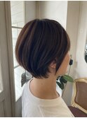 爽やかショートマッシュ絶壁解消美シルエットブラウンアッシュ