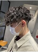 波巻きスパイラルパーマツーブロックマッシュパーマ調布