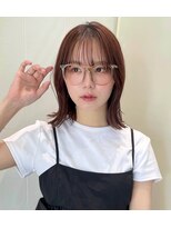 オーク 学芸大学(OAK)&nbsp;外ハネくびれボブ ロブ 束感前髪 シースルーバングベージュ