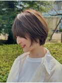 ハイライトショートボブ