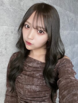 ルイス(L'wis) ねおちゃん.ブリーチなしオリーブグレージュ.ロングレイヤー