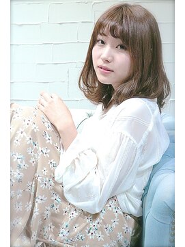 ホラン(HoLan) 【HoLan】ベージュカラーナチュラルボブxうぶバング☆