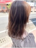 透明感　アッシュブラウン　バレイヤージュ　無造作　