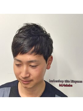 バーバーショップ テト キタヤマ(barber shop tete kitayama) ポイントストレート(前髪の縮毛矯正)ショートスタイル