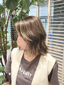 ステアケース 武蔵小杉店(stair:case) 武蔵小杉ハイライトカラー大人可愛い白髪ぼかし外国人風