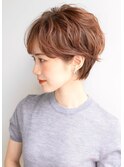 くびれショート/大人かわいいヘア/カーキグレージュ
