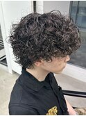 プードルパーマハードスパイラルパーママッシュメンズパーマ束感