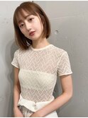 ミルクティーベージュ/ボブカット/透明感カラー/緒方 芽久